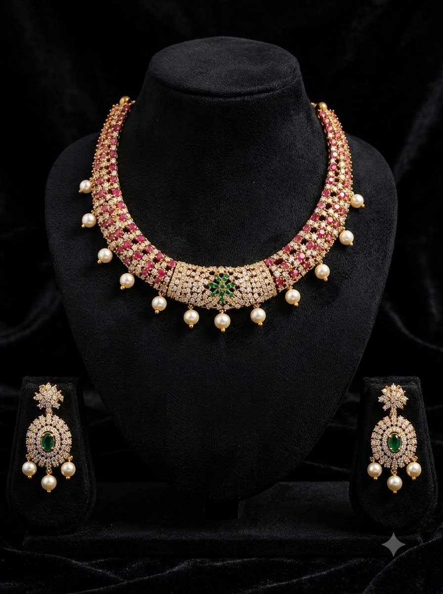 Ruby Pearl Choker Set 2