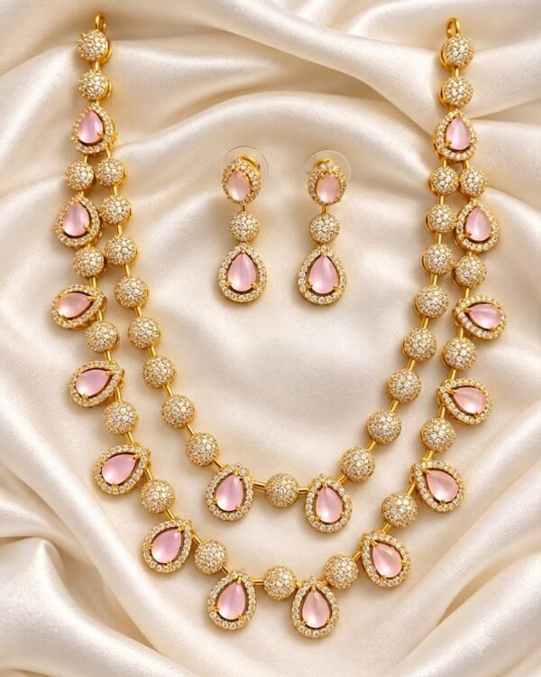 Pink Layered Necklace Set