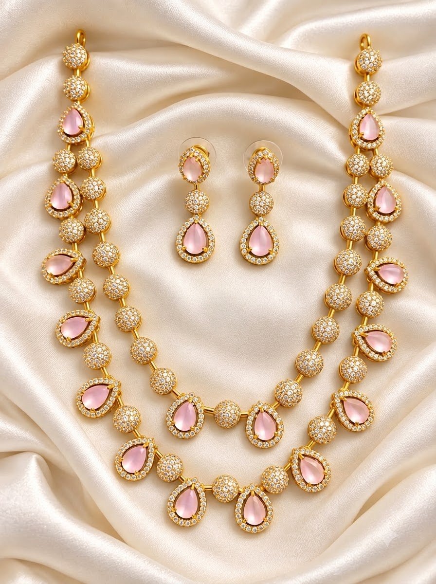 Pink Layered Necklace Set