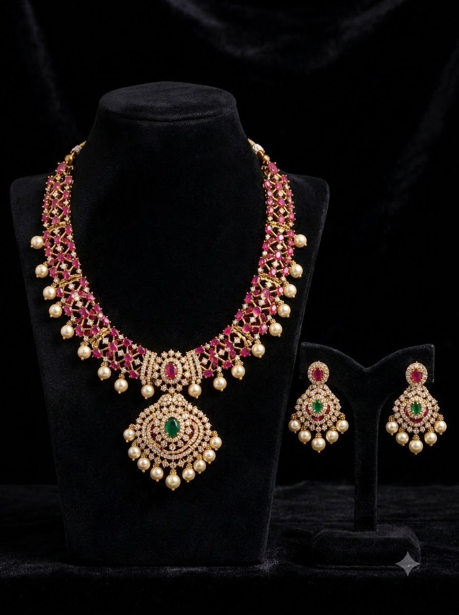 Ruby Temple Necklace Set 3