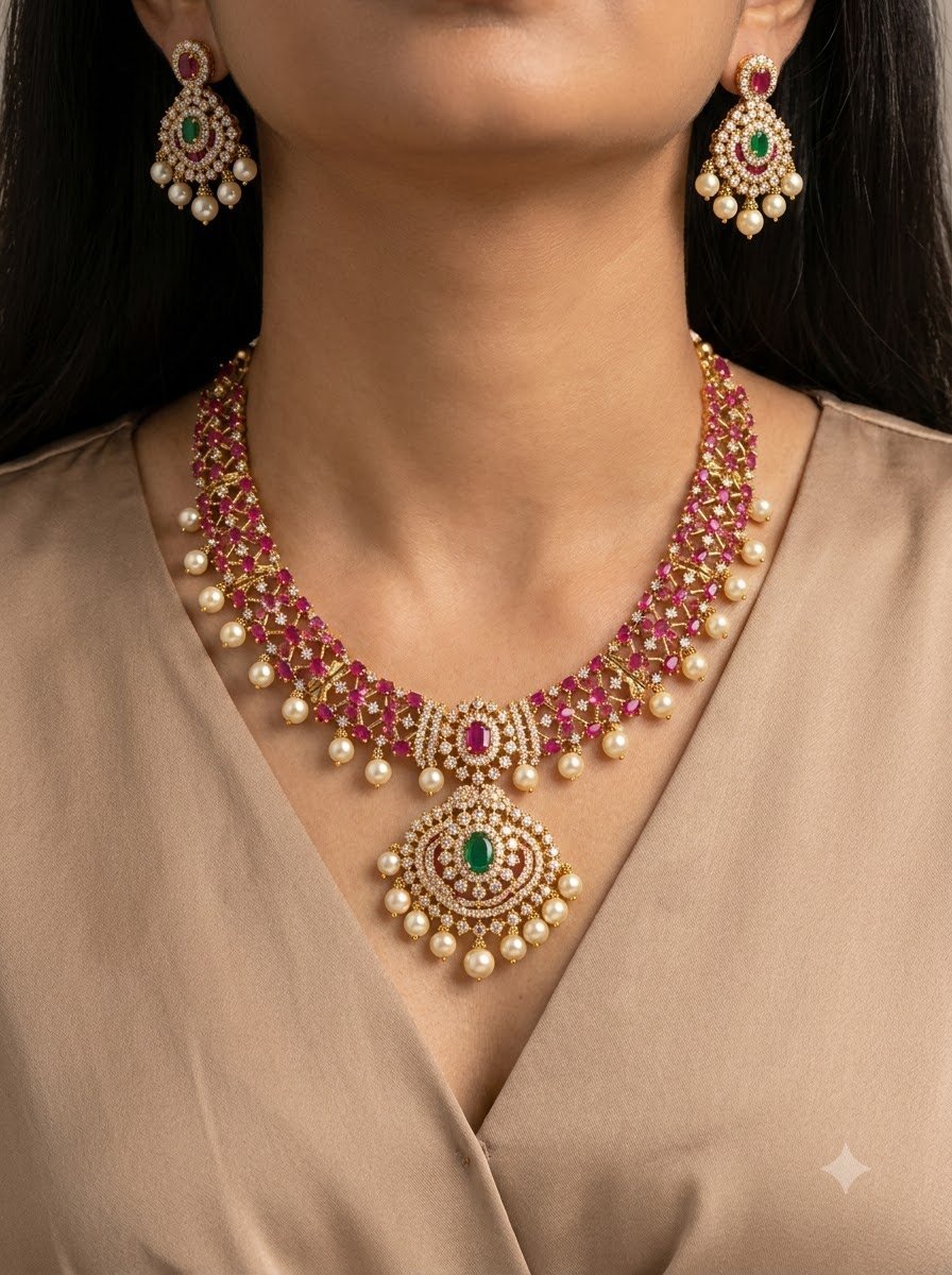 Ruby Temple Necklace Set