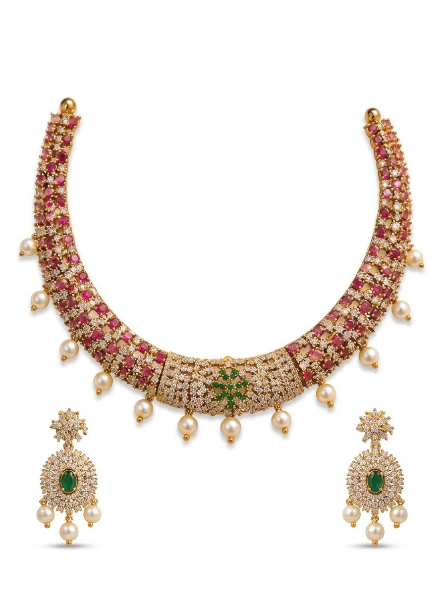 Ruby Pearl Choker Set 3
