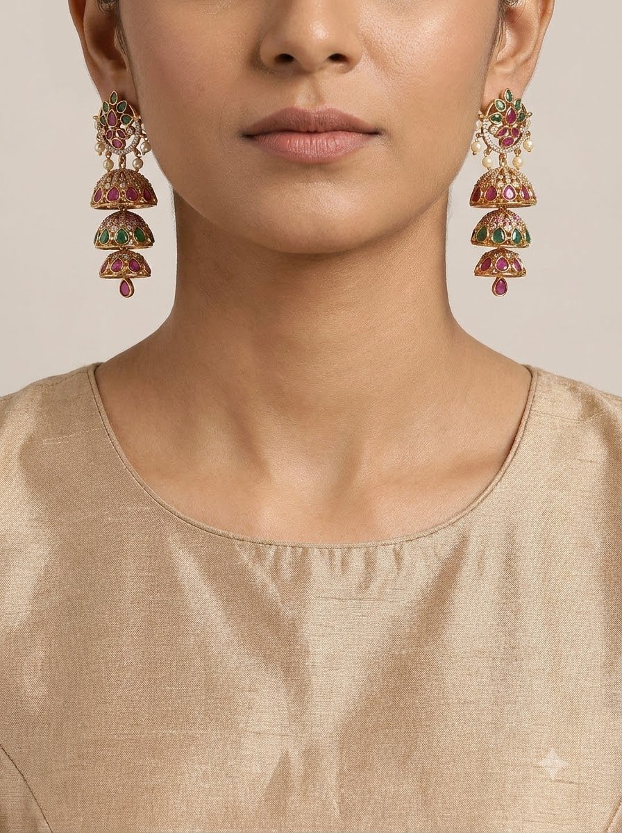 Layered Jhumka Drop Earrings 2