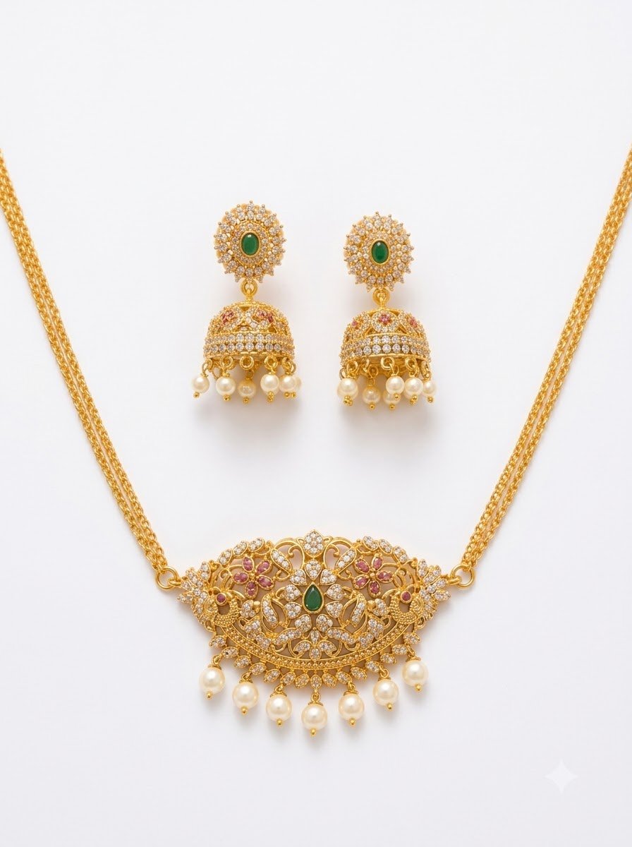 Temple Pendant Necklace Set