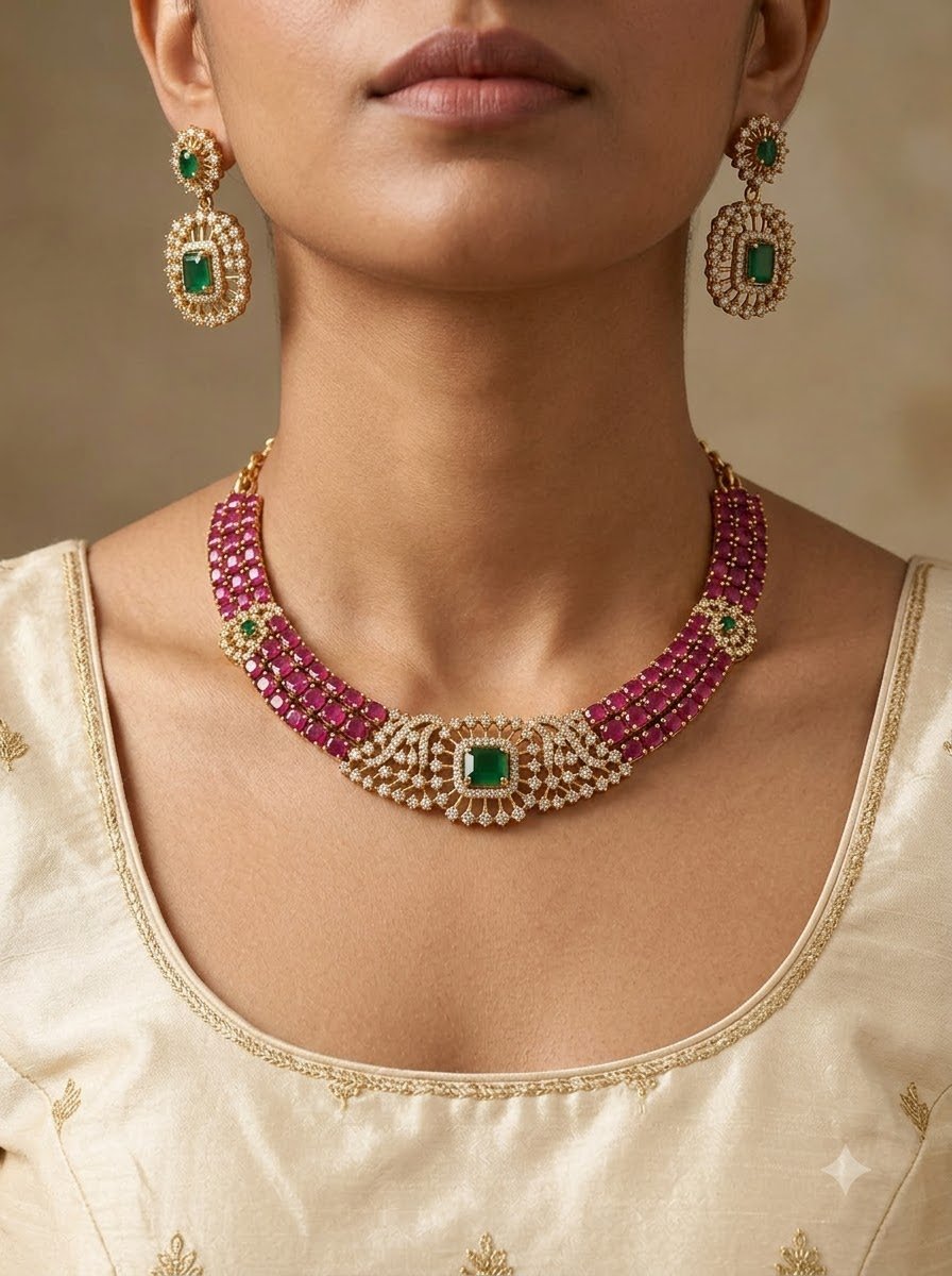 Royal Ruby Choker Set