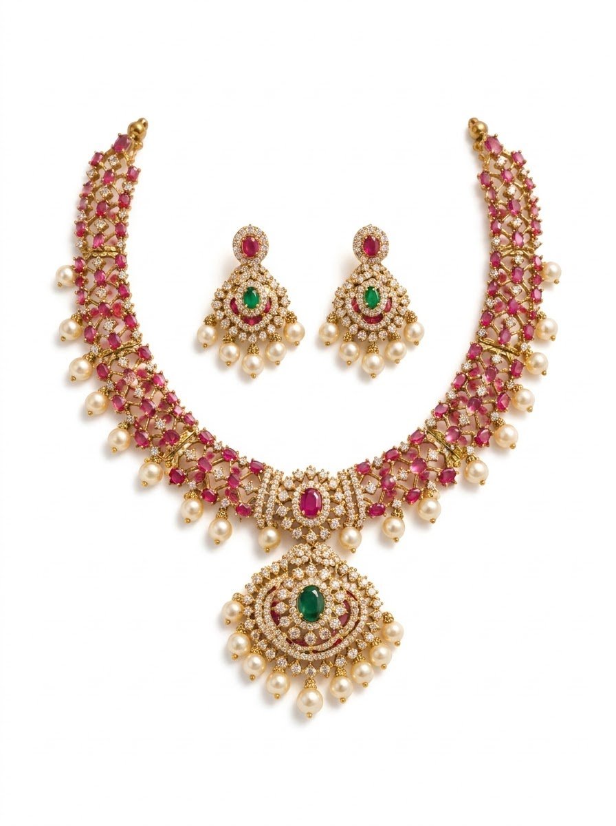 Ruby Temple Necklace Set 2