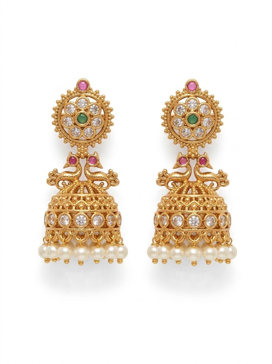 Temple Jhumka Earrings