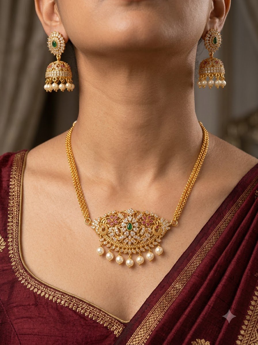 Temple Pendant Necklace Set 4