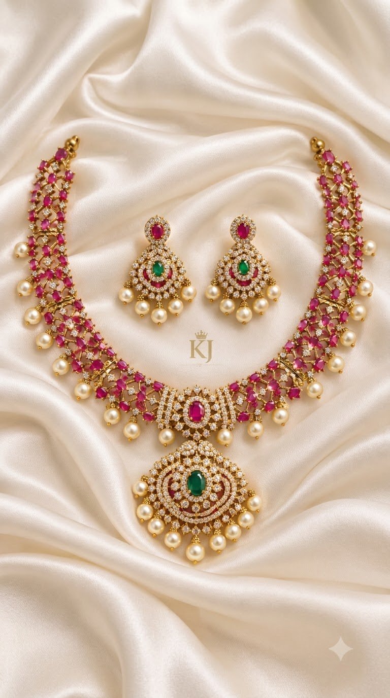 Ruby Temple Necklace Set 4