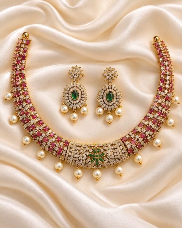 Ruby Pearl Choker Set