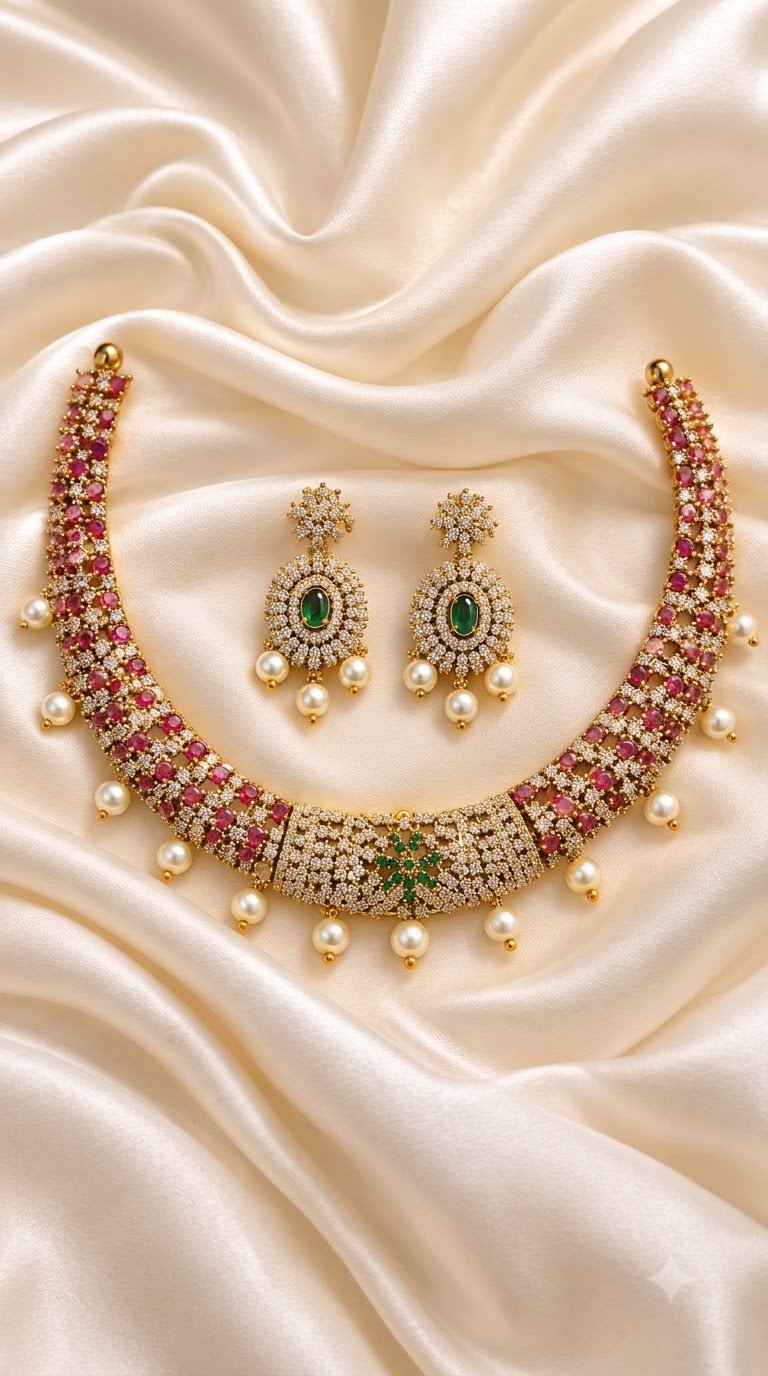Ruby Pearl Choker Set