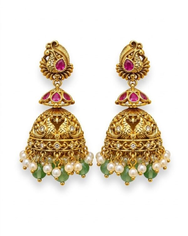Peacock Jhumka Earrings
