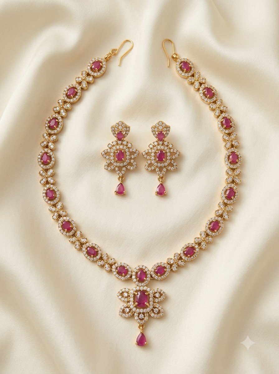 Ruby Sparkle Necklace Set 2